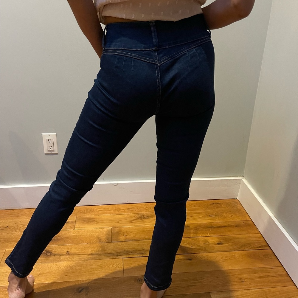 Blue denim jeans